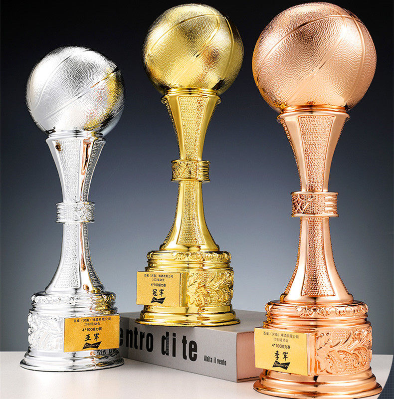 金银铜创意奖杯nba号盃世界比赛定制mvp超大团队体育运动树脂篮球