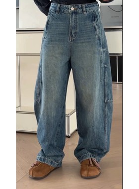 秒发诗歌兰95136美式嘻哈街头弯刀裤显瘦牛仔裤女百搭25秋冬 爆款