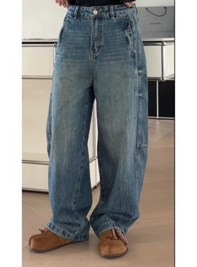 秒发诗歌兰95136美式嘻哈街头弯刀裤显瘦牛仔裤女百搭25秋季新品