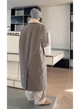 现货25年新款诗歌兰25203百搭个性设计感可脱卸毛领长款鹅绒外套