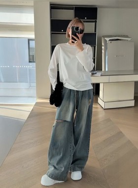 秒发爆款女装2026早春款14301 T恤简约百搭棉圆领打底衫B10