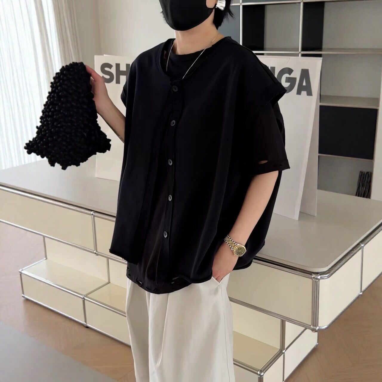 现货诗歌兰3190春款2026新品减龄百搭简约落肩马甲松弛感薄外套女