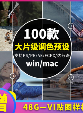 AE/PR/FCPX/达芬奇/LUTS/PS2019调色预设好莱坞电影级视频MV滤镜