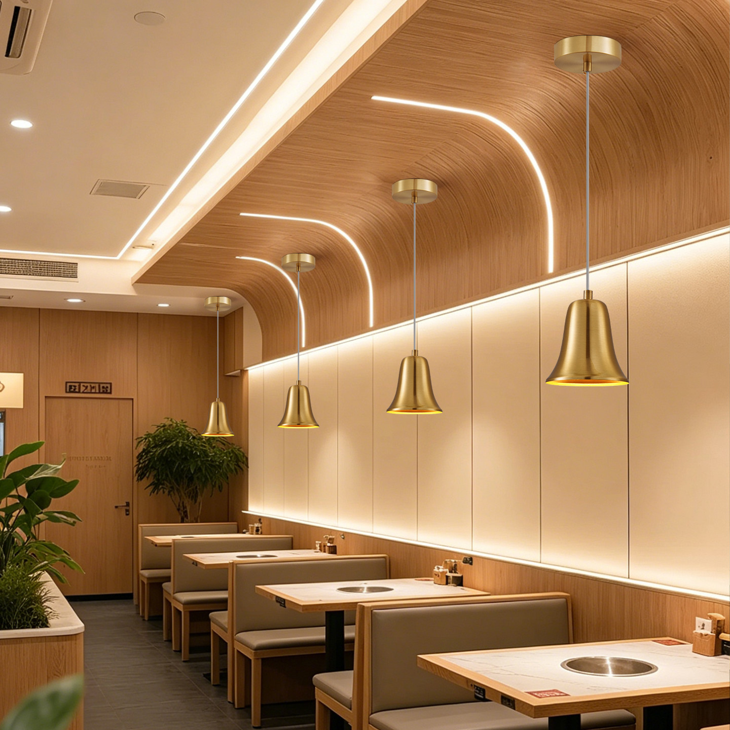 全铜单头小吊灯北欧现代简约创意卧室床头灯餐厅吧台黄铜半圆吊灯
