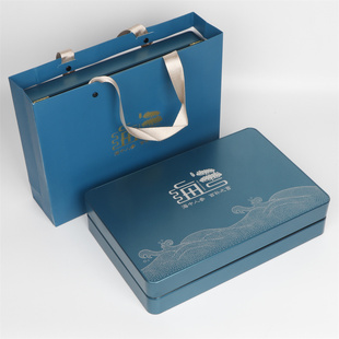 新款蓝色海参包装盒一斤500克亚克力内盒淡干海参礼盒空盒子批发