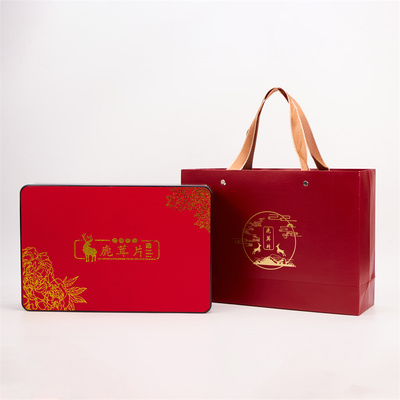 皮面鹿茸片包装盒10克20克梅花鹿茸礼品盒鹿茸薄片空盒子袋子批发