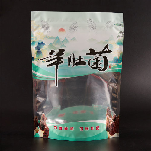 自立干货羊肚菌包装袋250克500克野生羊肚菌袋子密封袋礼品袋装