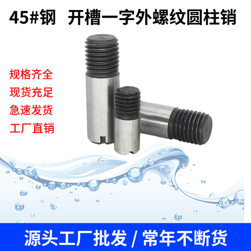 一字槽外螺纹圆柱销质铂外螺纹销