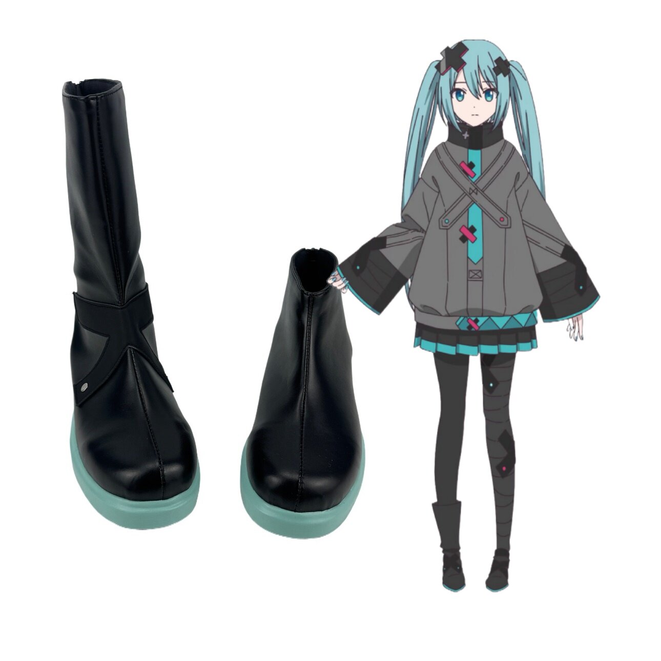 初音未来剧场版cos鞋子定制动漫游戏道具cosplay靴子来图定做