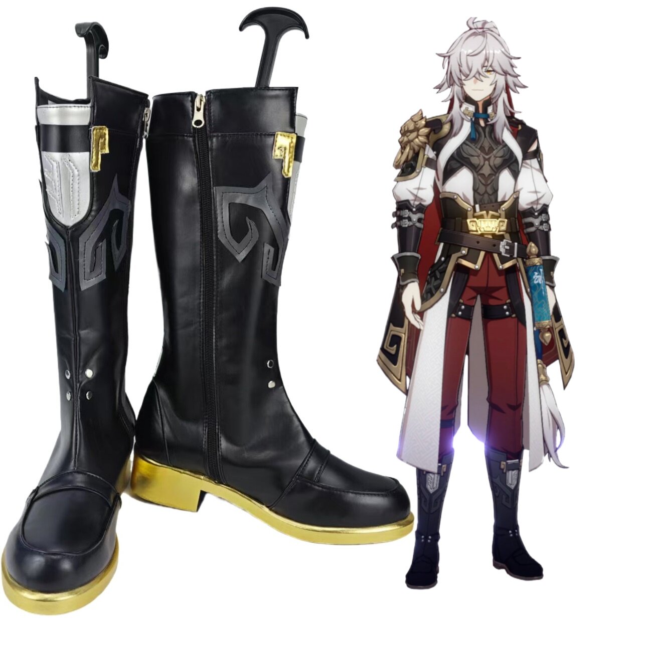 崩坏星穹铁道cos罗浮仙舟景元云骑将军cos定制动漫cosplay靴子图片