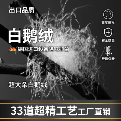 散装羽绒白鹅绒白鸭绒吊绒国标