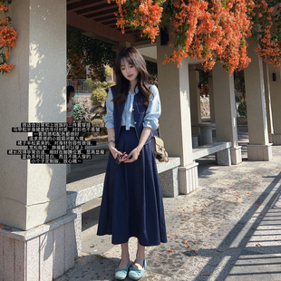 日常三件套 马甲 半身裙 小小家 套装 新款 衬衫 小个子26春季