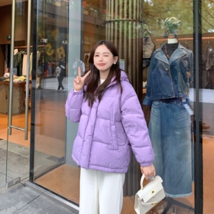 小小家 小个子24年短款连帽羽绒服冬季保暖黄色白鸭绒外套上衣