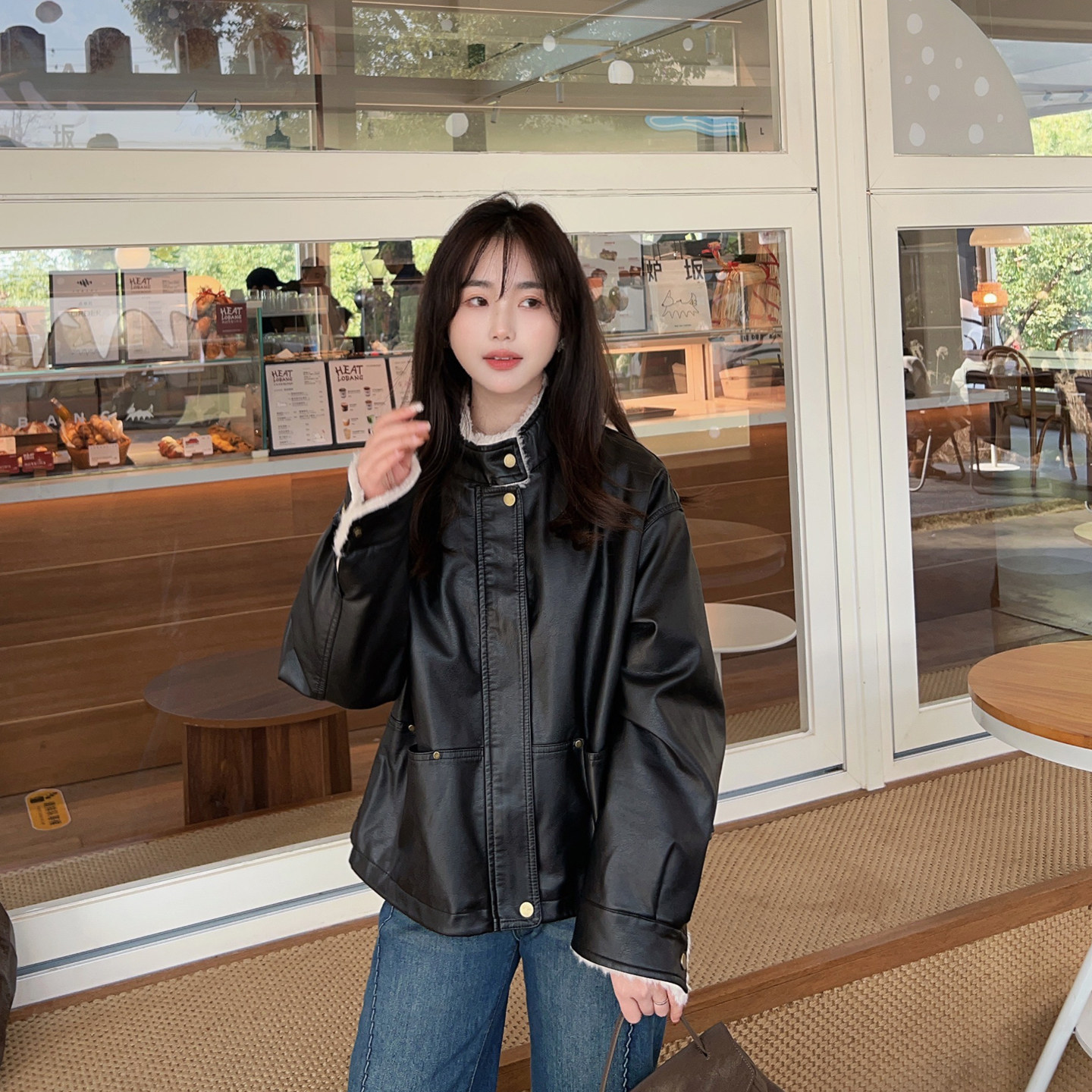 小小家小个子 加绒加厚宽松复古皮衣外套休闲毛毛冬季上衣夹克,女装/女士精品,皮衣,淘宝优惠券,粉丝福利购,淘宝优惠卷