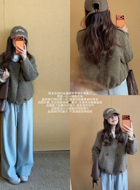 小个子小码圈圈毛呢厚款冬季外套