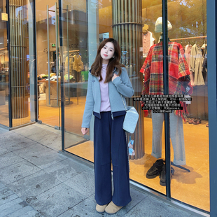 小小家 小个子小码加绒加厚卫衣套装25冬新款连帽上衣+阔腿裤子xs