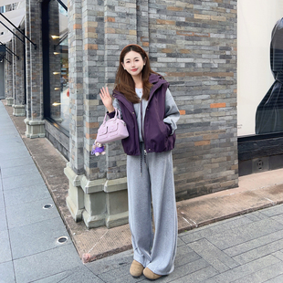 冬新款 小小家 棉服马甲套装 3件套加绒加厚卫衣卫裤 保暖 小个子小码