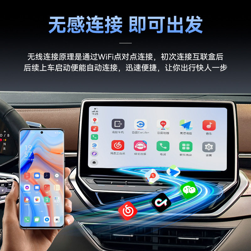 君用CarLife转无线PPPO/VIVO/小米适用安卓手机车载互联车机盒子
