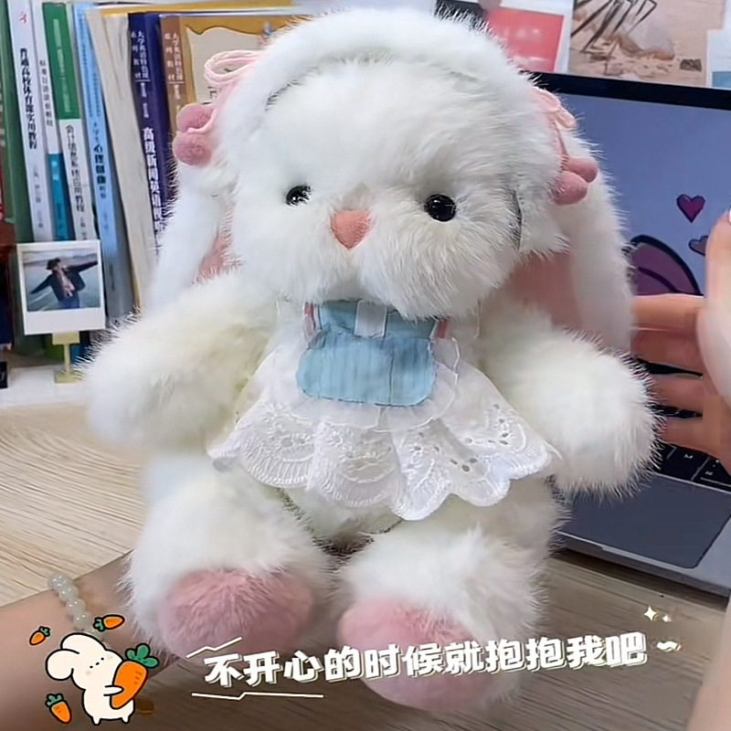 手工diy小兔子毛绒玩偶自制材针织毛线玩偶
