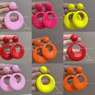 80年代复古港风女童耳环耳夹无耳洞演出欧美夸张无痛假耳坠饰品潮