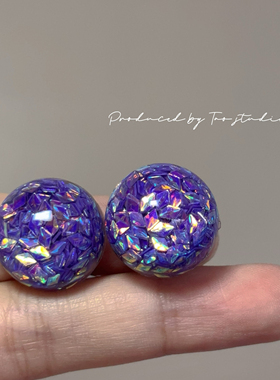 紫色亮片耳环优雅气质轻奢高级感2025新款耳饰耳夹无耳洞耳钉百搭