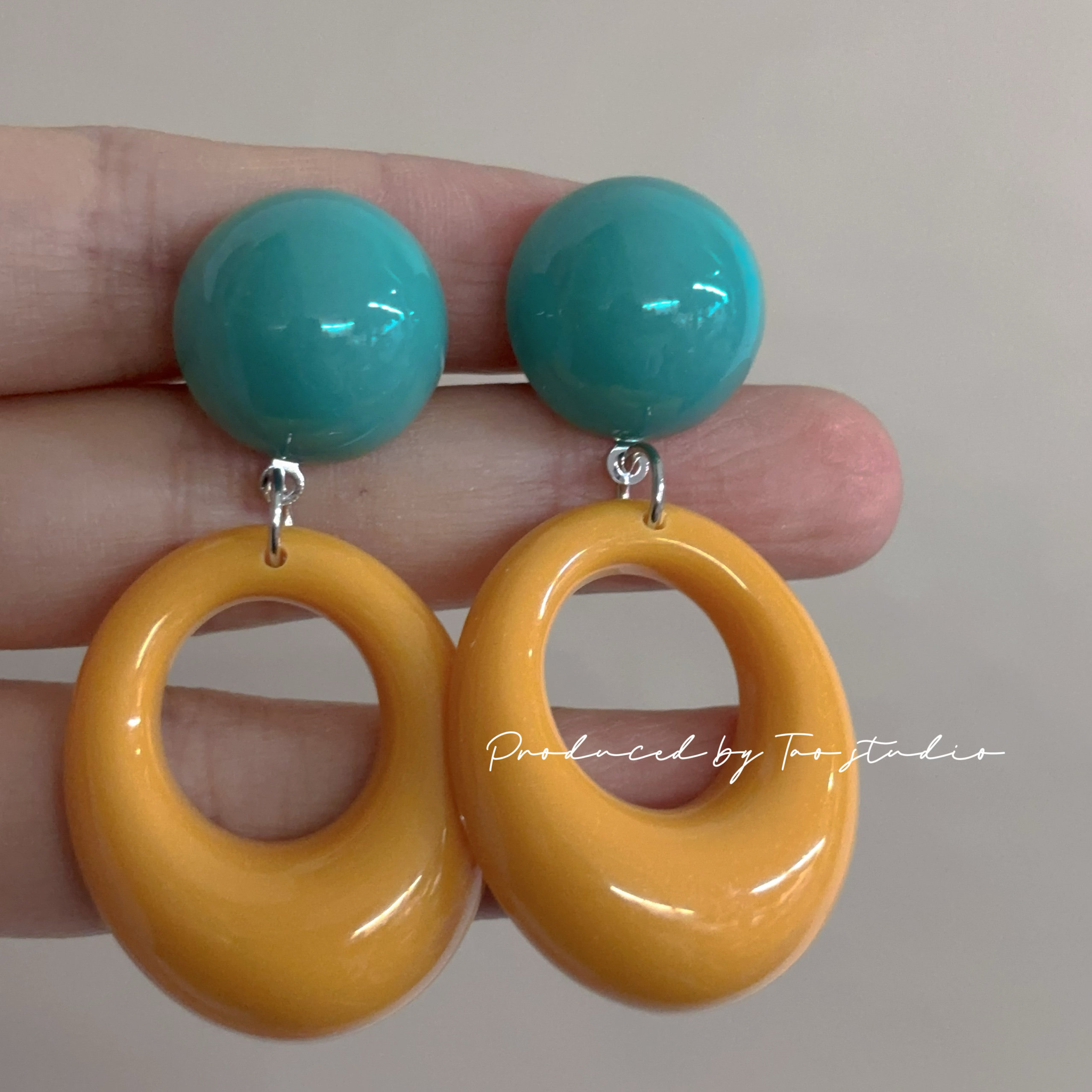 摩登复古80年代感港风式黄蓝怀旧撞色耳环无耳洞耳夹气质耳饰女,饰品/流行首饰/时尚饰品新,耳环,淘宝优惠券,粉丝福利购,淘宝优惠卷