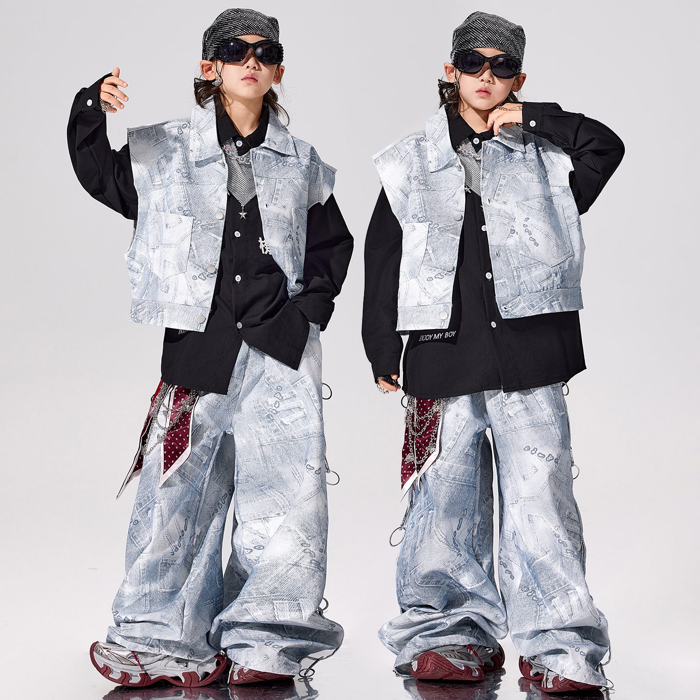 少儿痞帅嘻哈街舞架子鼓表演出服