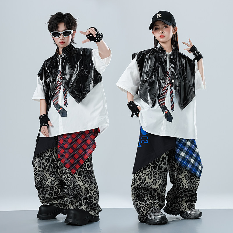 儿童酷帅嘻哈街舞架子鼓表演出服图片