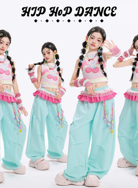 女童甜美背心jazz爵士舞走秀服装