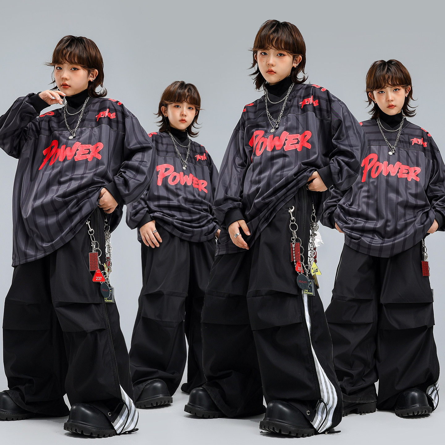 儿童长袖T恤嘻哈街舞演出服套装