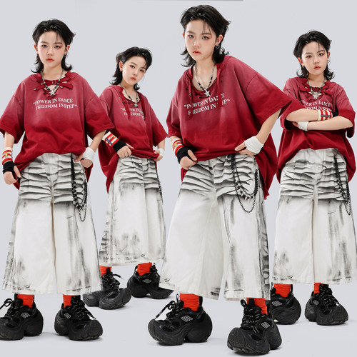 儿童酷帅T恤嘻哈街舞架子鼓潮服