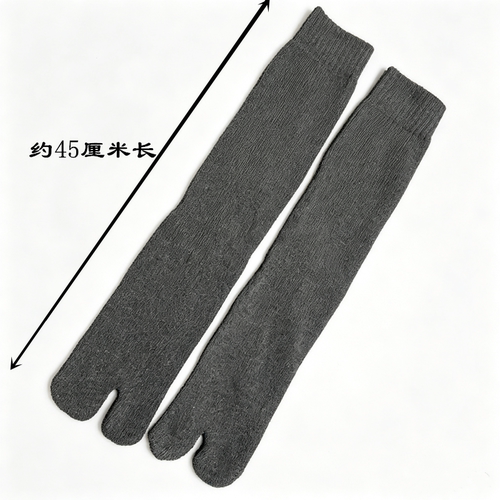 男士加厚毛圈毛巾底二指分趾袜冬季保暖中筒男棉袜有后跟2脚趾袜