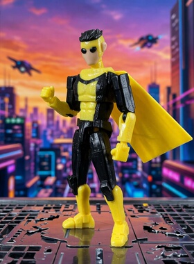 无敌少侠Invincble4极恶马克vs全能侠手办模型3D打印关节可动人偶