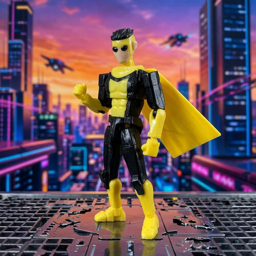 无敌少侠Invincble4极恶马克vs全能侠手办模型3D打印关节可动人偶