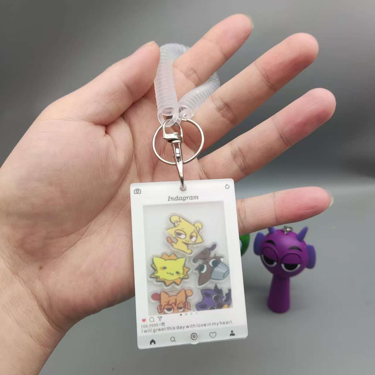 sprunki节奏盒子摇一摇钥匙扣超Q亚克力片片DIY相框书包挂件礼品