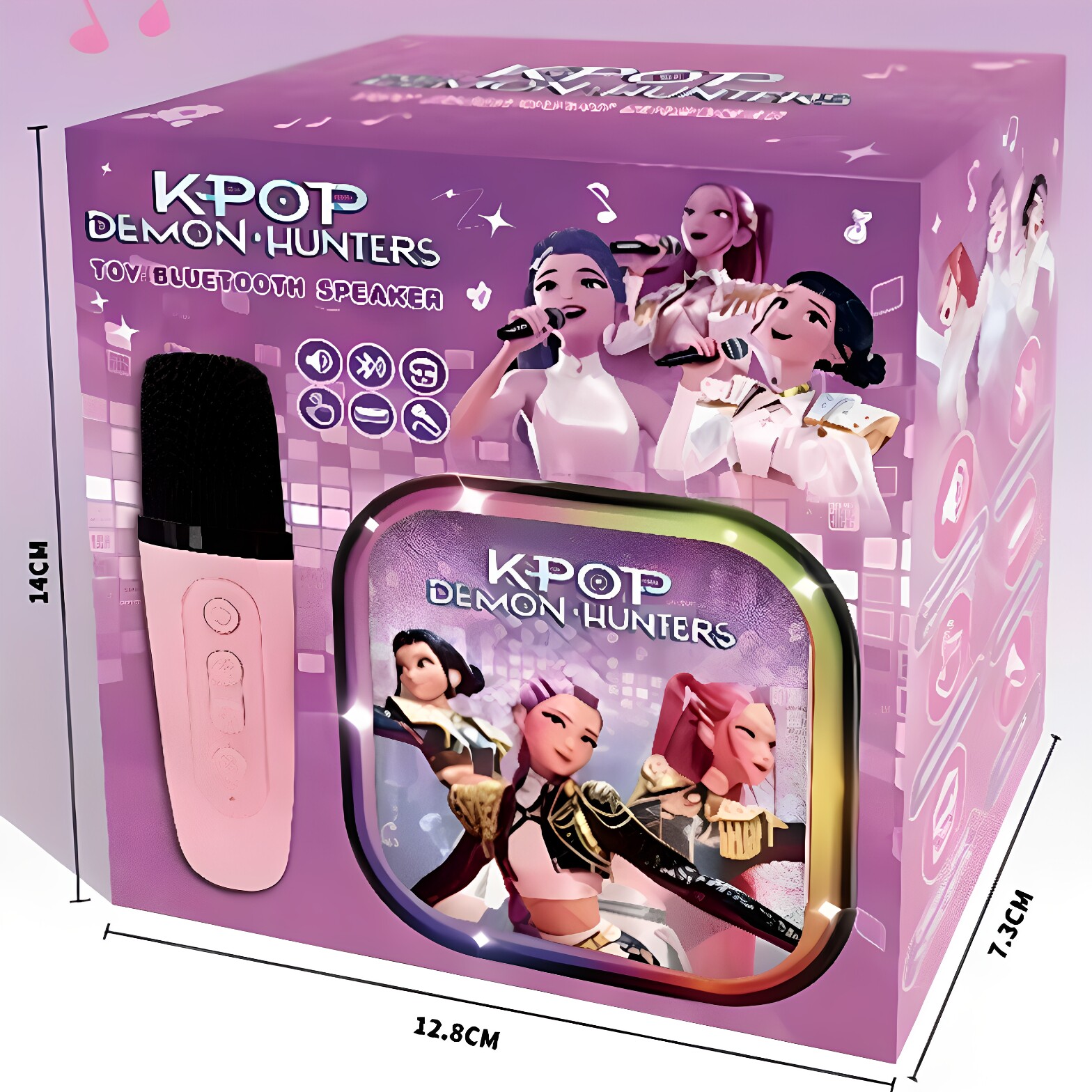 kpop猎魔女团明星话筒音响一体家用k歌蓝牙唱歌无线闪光麦克风