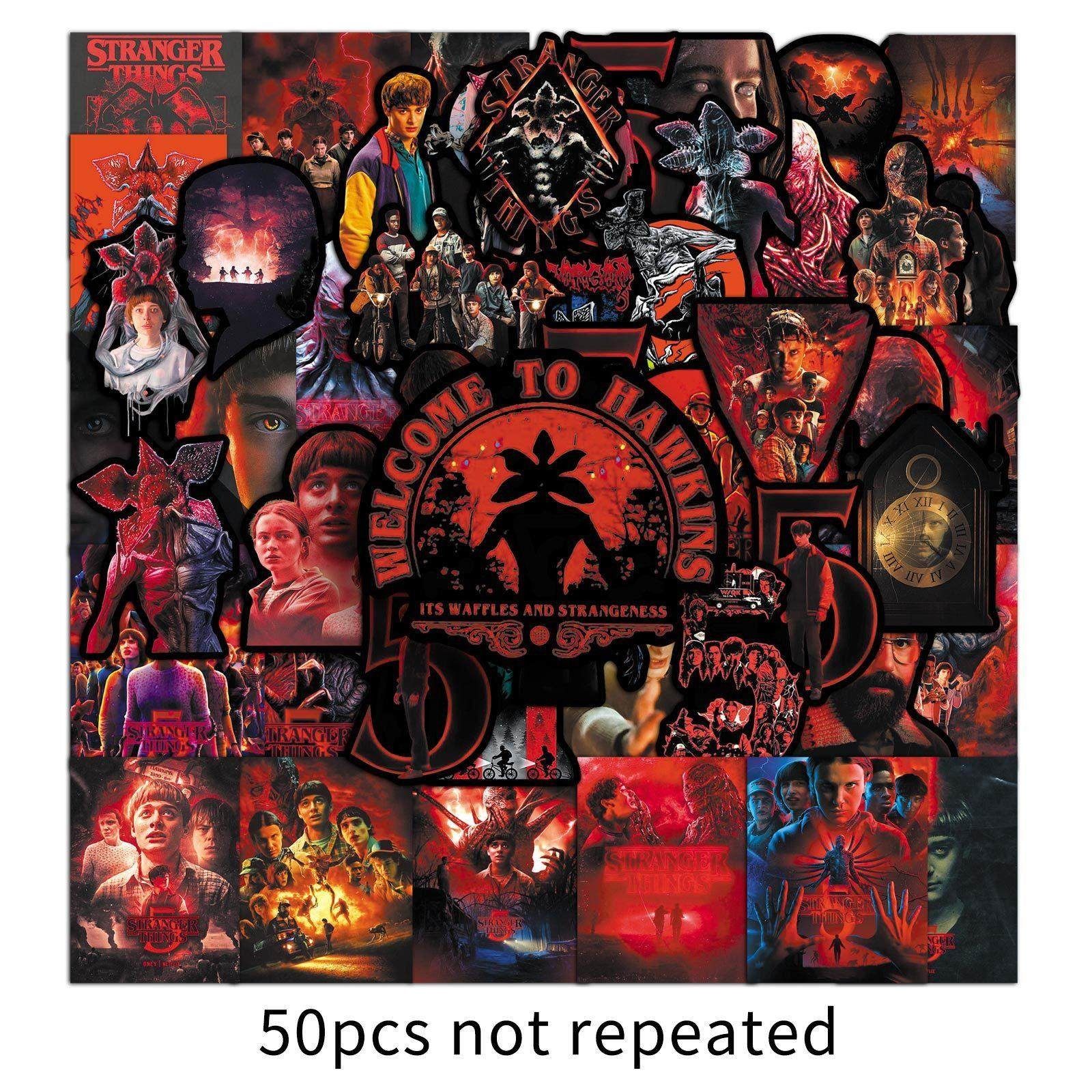 50张怪奇物语5海报涂鸦贴纸恐怖电影食人花文具盒水杯diy手账贴画,文具电教/文化用品/商务用品,贴纸/立体贴纸,淘宝优惠券,粉丝福利购,淘宝优惠卷