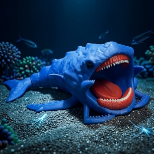 蓝色海洋深渊布卢普手办玩具3d打印深海巨兽宇宙食海者触手怪模型