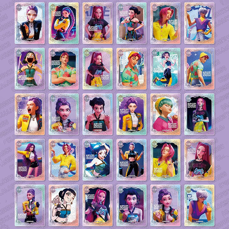 跨境爆款KPOP卡包猎魔女团vs沙加男团抽SSR稀有卡儿童收藏卡牌
