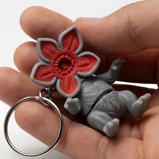 3D打印怪奇物语5人形Q版食人花公仔钥匙扣Demogorgon趴姿手办挂件