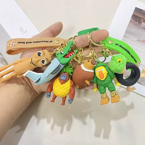 Трехмерная фигурка, подвеска, кукла из мягкой резины, украшение на сумку, брелок, крокодил