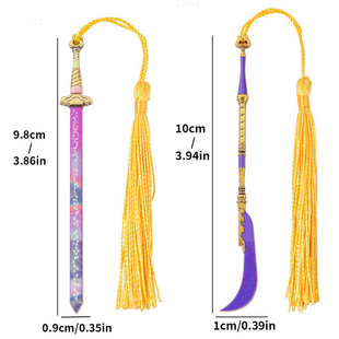 猎魔女团KPop Demon Hunters合金书签鲁米弯刀符文剑流苏装饰吊坠