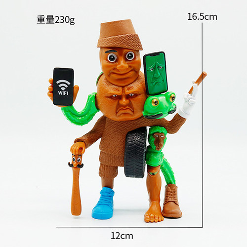 新款手机木棍人十帝融合怪外国ai山海经手办新角色wifi手机人玩偶