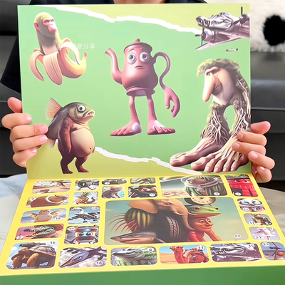美国山海经洞洞乐大礼包抽象木棍人解压惊喜盲盒公仔贴纸拆拆玩具