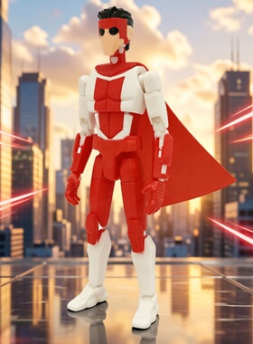 无敌马克三巨头极恶马克vs全能马克Invincible4手办关节可动人偶