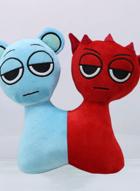 跨境新款Sprunki连体节奏盒子毛绒玩具音乐游戏cp玩偶儿童节礼物