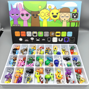 sprunki节奏音乐盒子手办洞洞乐惊喜盲盒72个公仔全套模型礼盒装