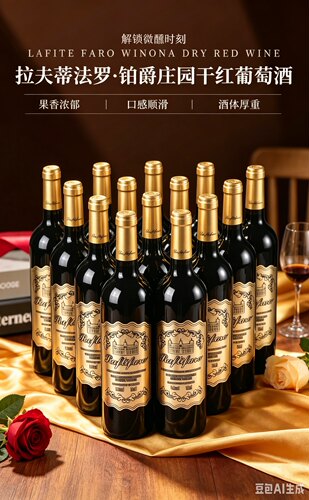 买一箱送一箱 拉夫蒂法罗铂爵庄园干红葡萄酒到手12瓶整箱