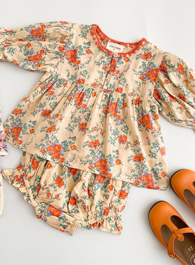 8Z Little法国Louis louise SS26女宝宝短袖上衣花苞裤套装6m-2y