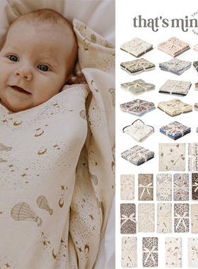 新货Little家 丹麦thatsmine Muslin新生儿纱巾纱布花色有机棉